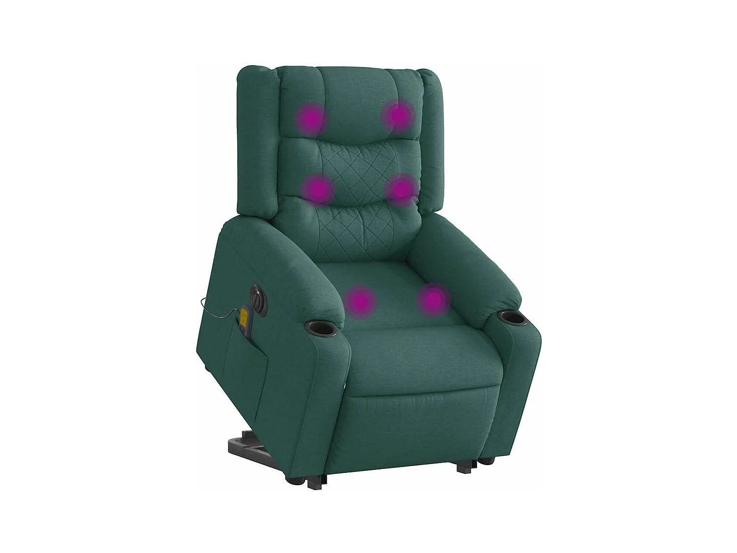 Fauteuil inclinable de massage électrique Vert foncé Tissu