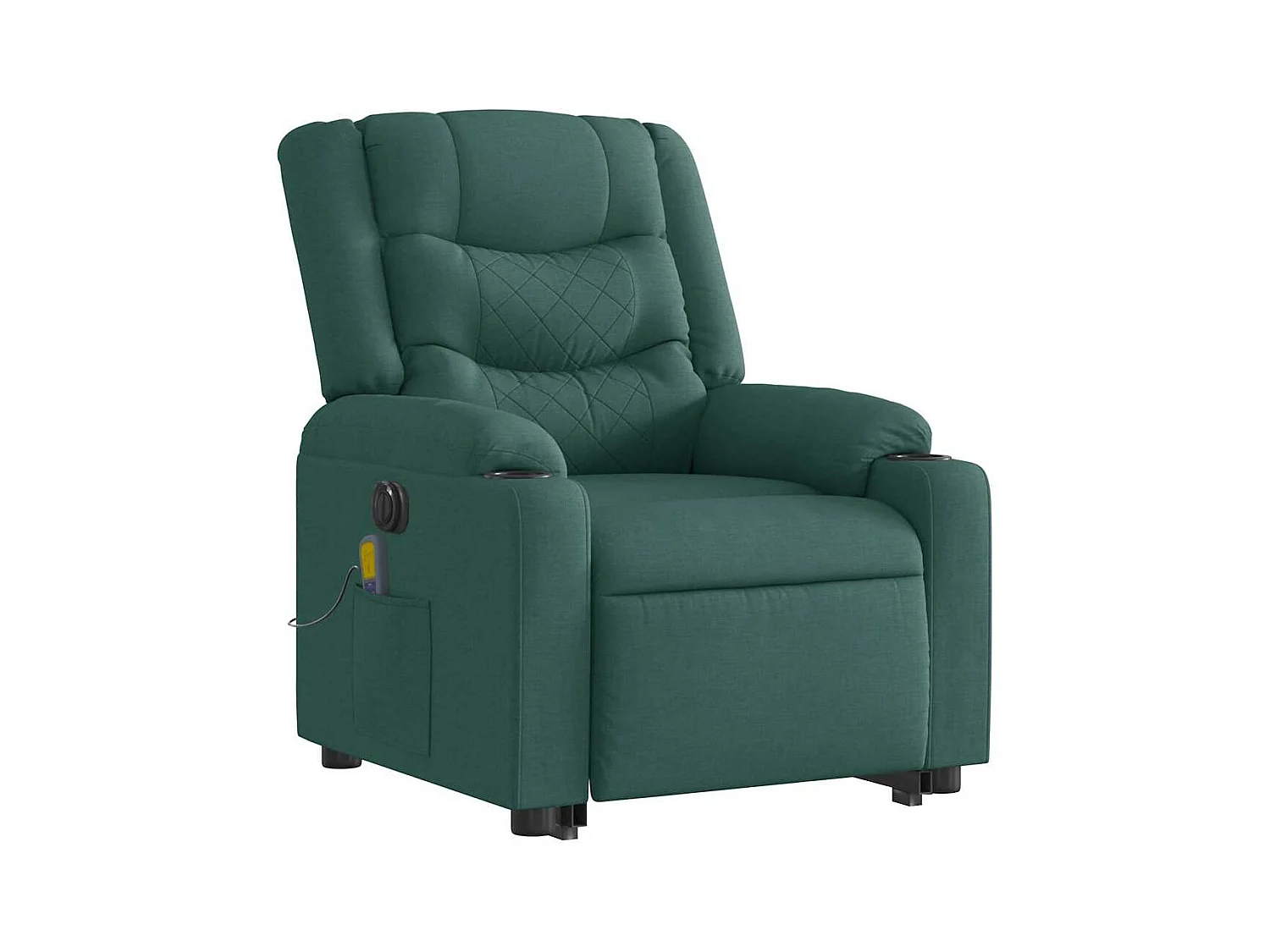Fauteuil inclinable de massage électrique Vert foncé Tissu