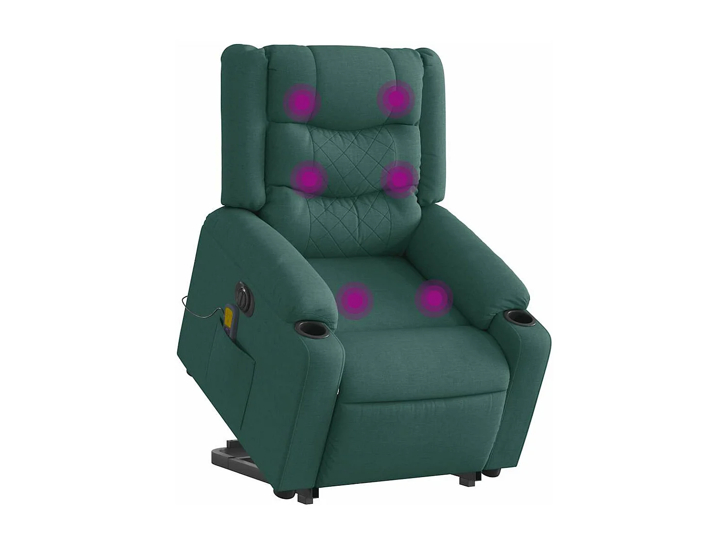 Fauteuil inclinable de massage électrique Vert foncé Tissu