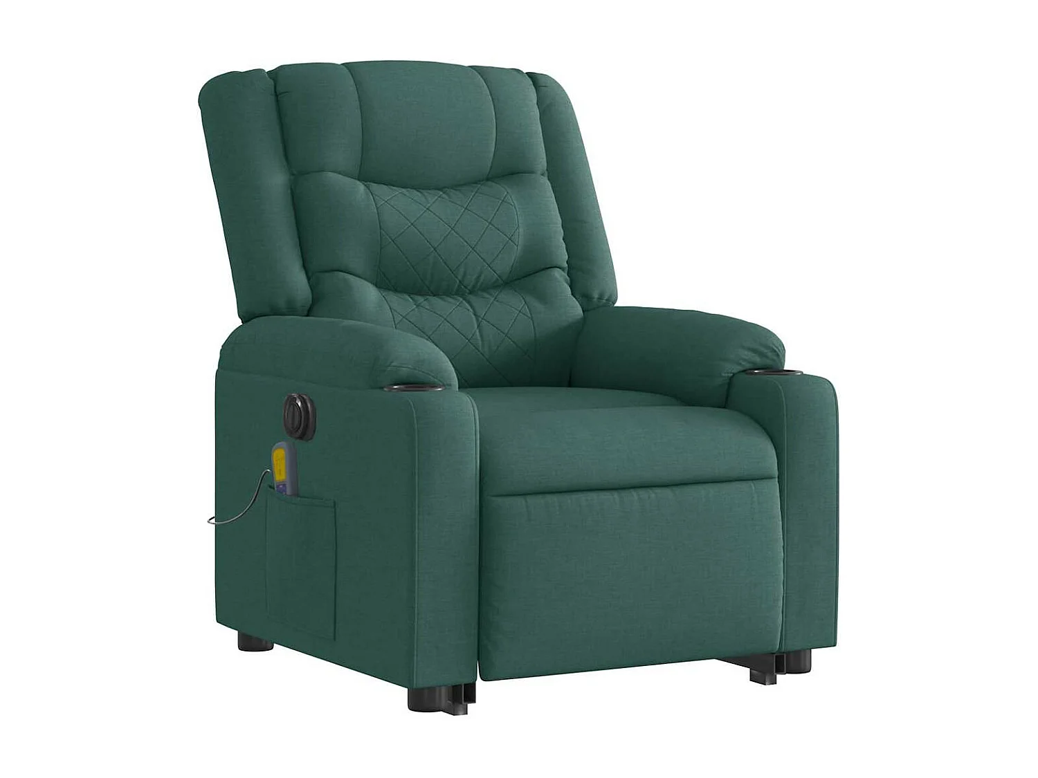 Fauteuil inclinable de massage électrique Vert foncé Tissu