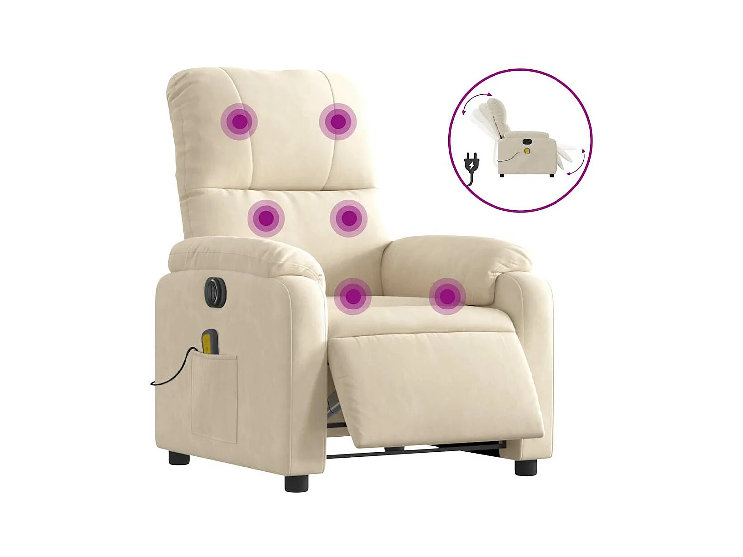 Fauteuil inclinable de massage électrique beige