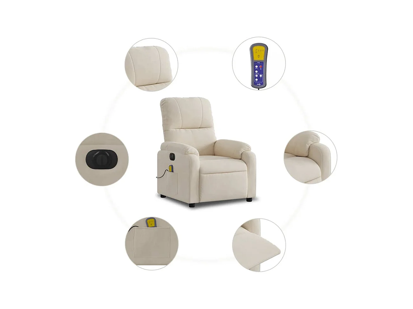 Fauteuil inclinable de massage électrique beige