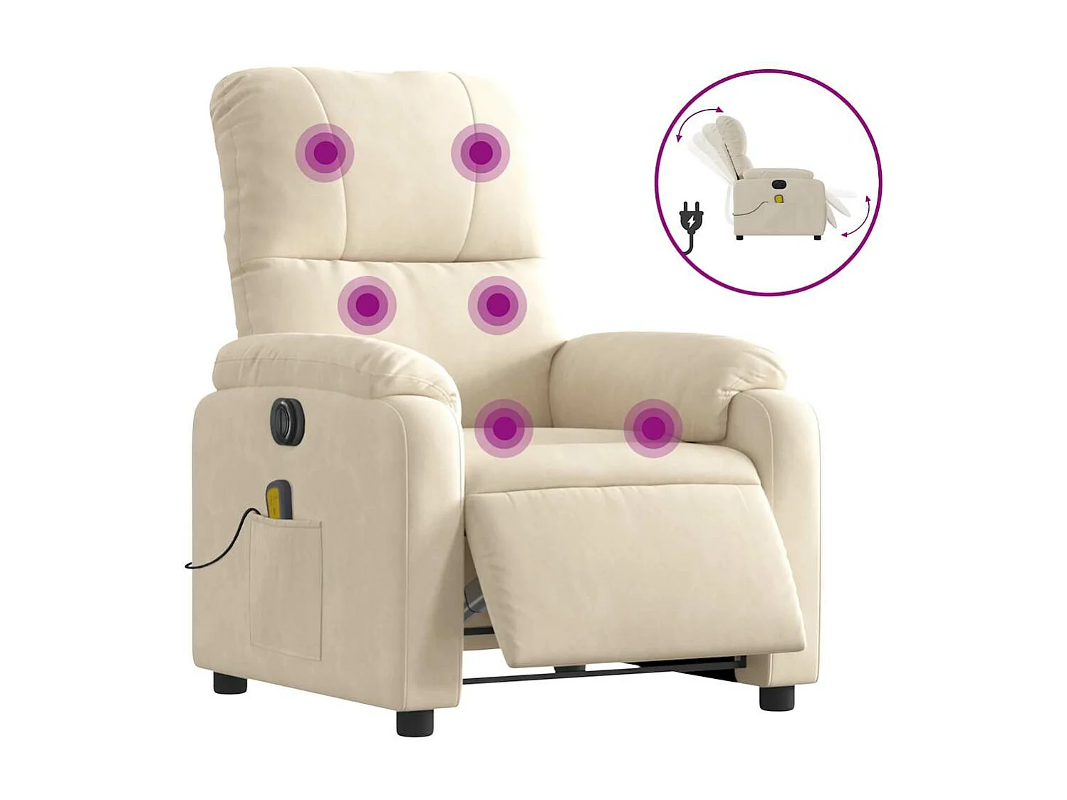 Fauteuil inclinable de massage électrique beige