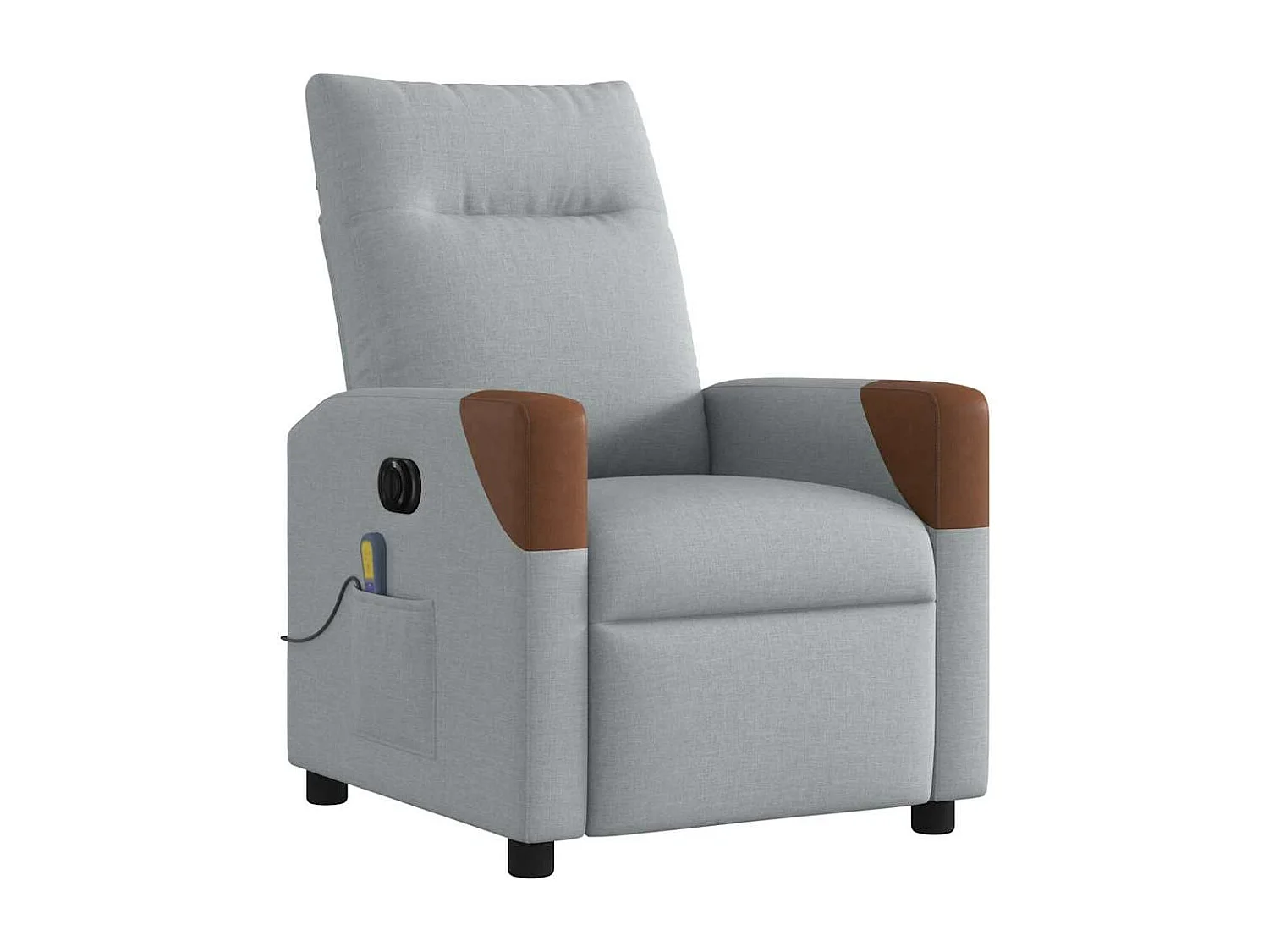 Fauteuil de massage inclinable électrique gris clair tissu
