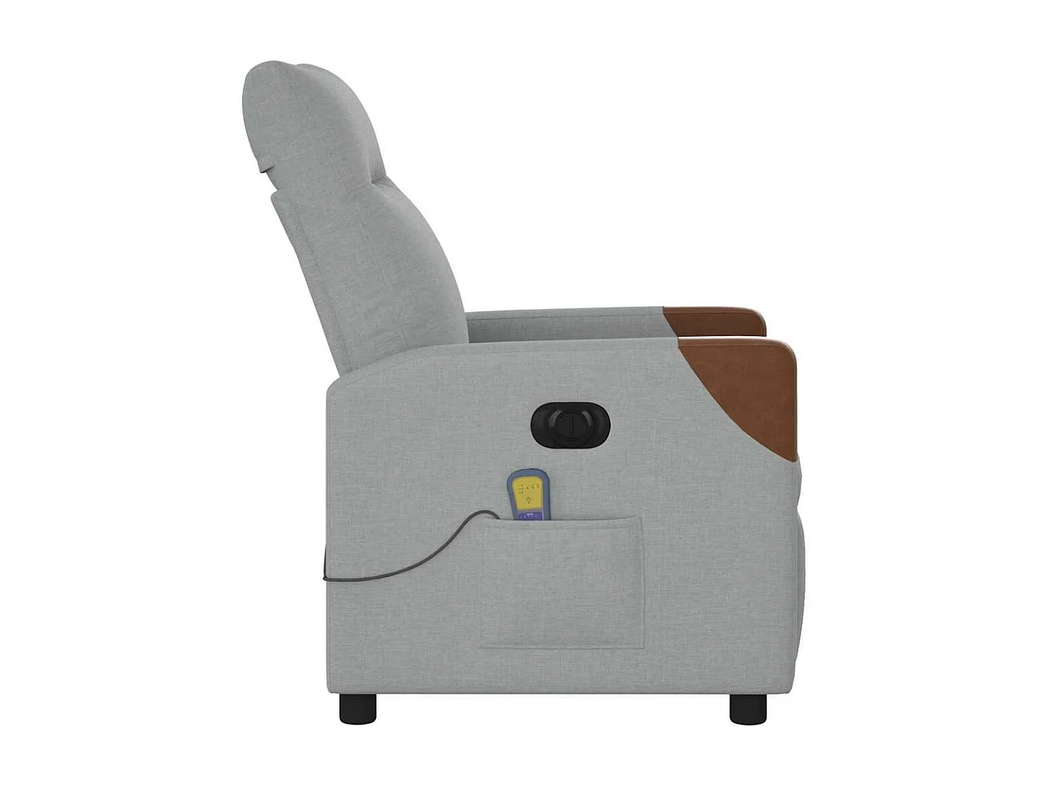 Fauteuil de massage inclinable électrique gris clair tissu