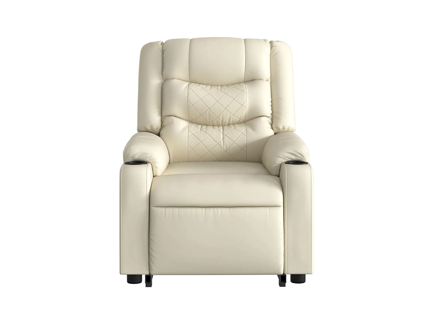 Fauteuil inclinable de massage électrique crème similicuir