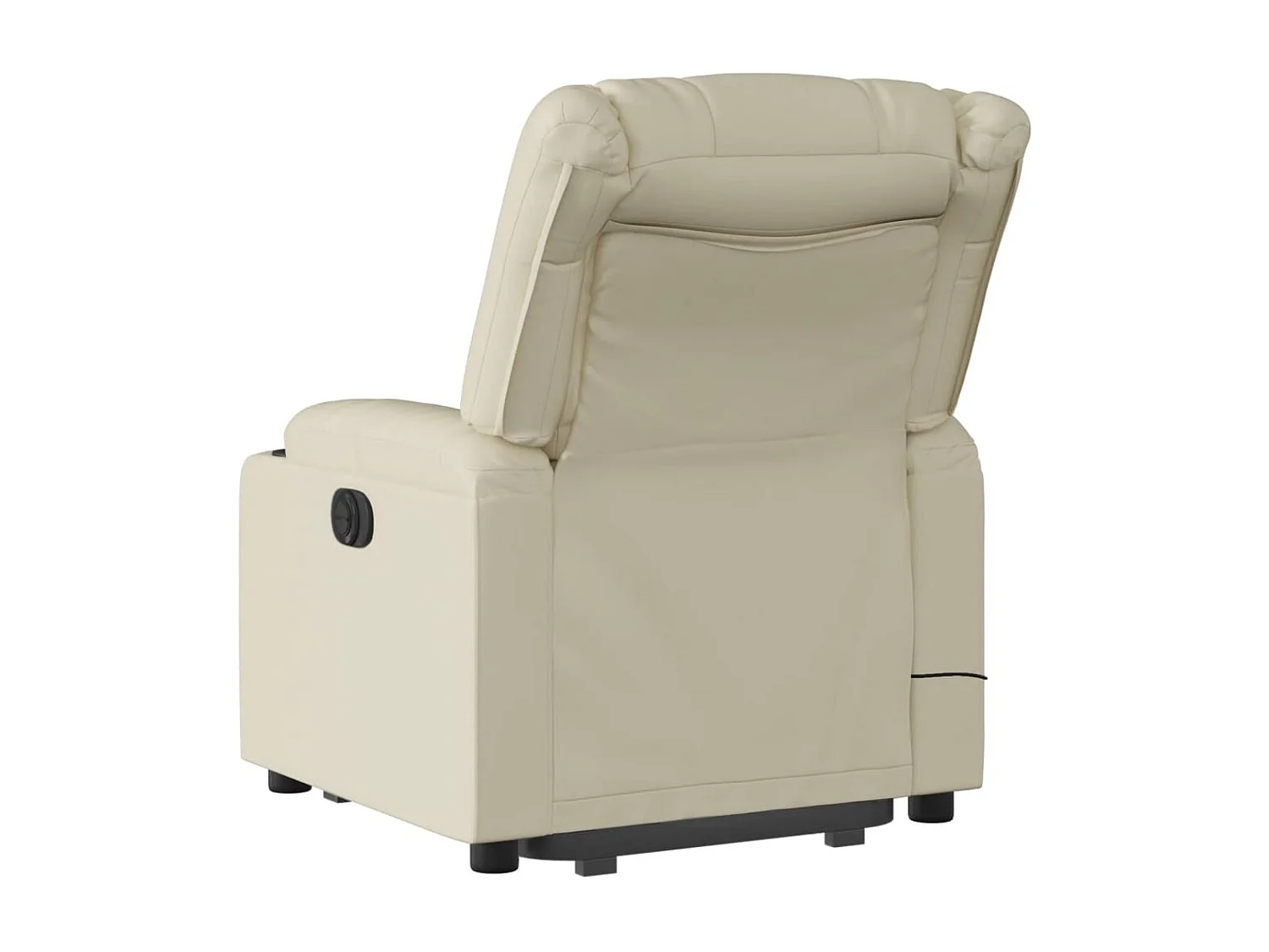 Fauteuil inclinable de massage électrique crème similicuir