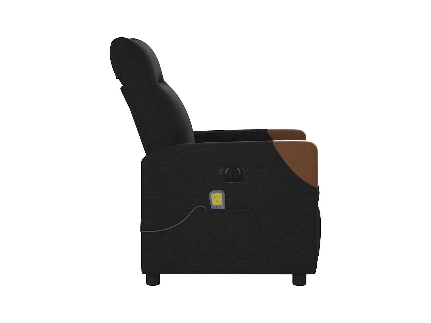 Fauteuil de massage inclinable électrique Noir Tissu