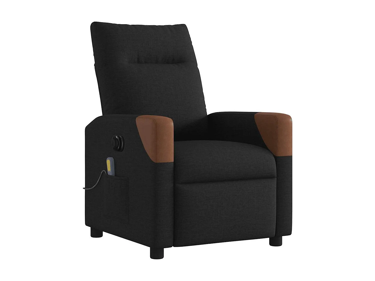 Fauteuil de massage inclinable électrique Noir Tissu