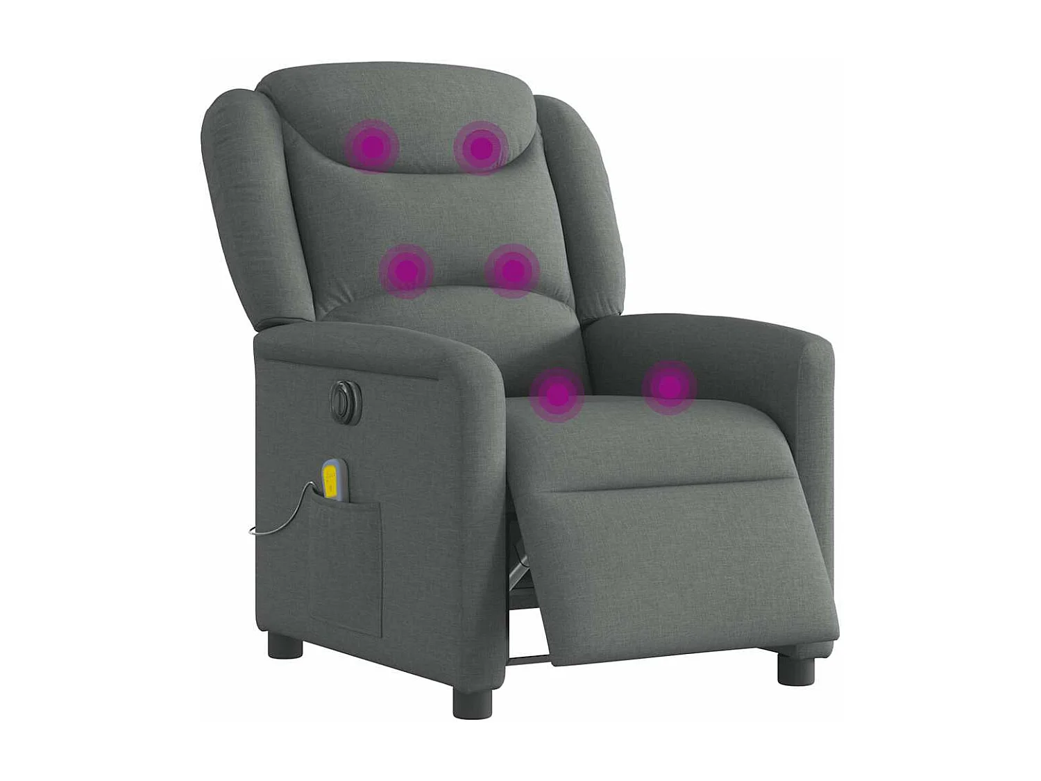 Fauteuil inclinable de massage électrique gris foncé tissu