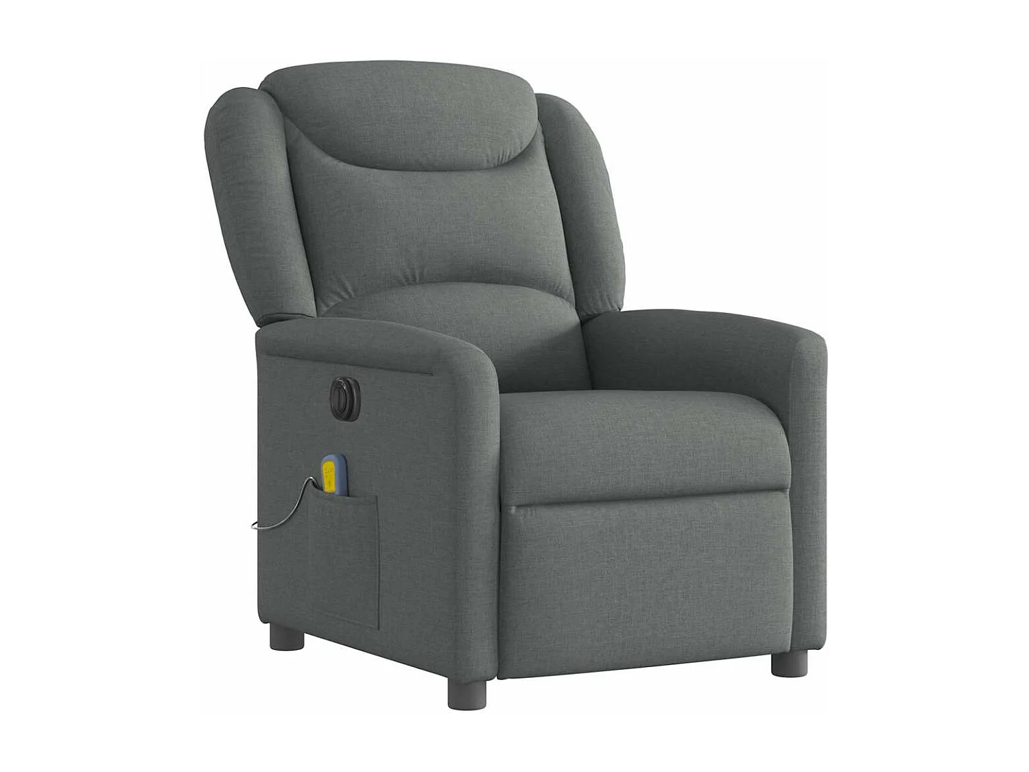 Fauteuil inclinable de massage électrique gris foncé tissu