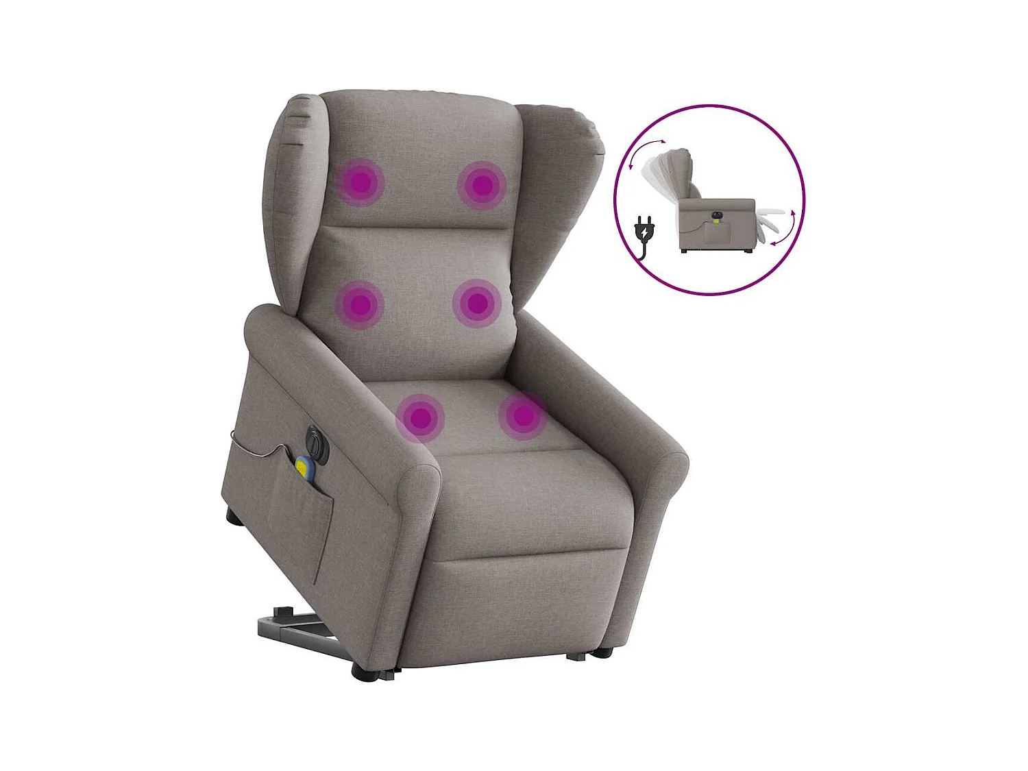 Poltrona massaggiante elettrica in tessuto talpa