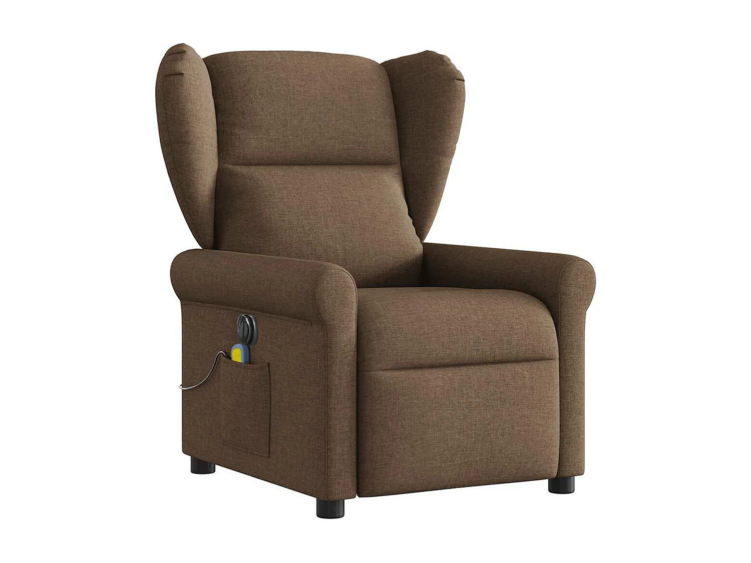 Fauteuil inclinable de massage électrique marron tissu