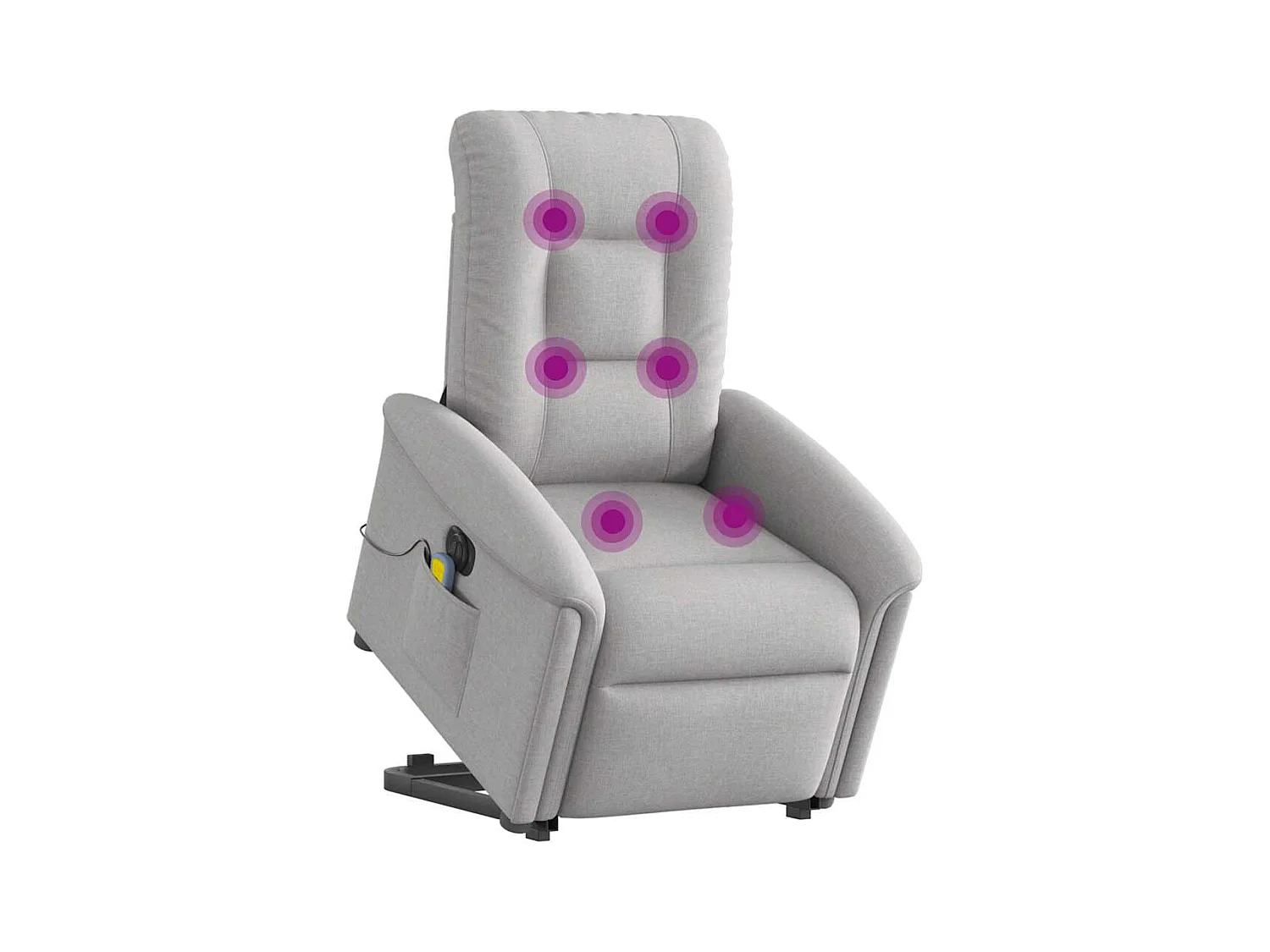 Fauteuil inclinable de massage électrique gris nuage tissu
