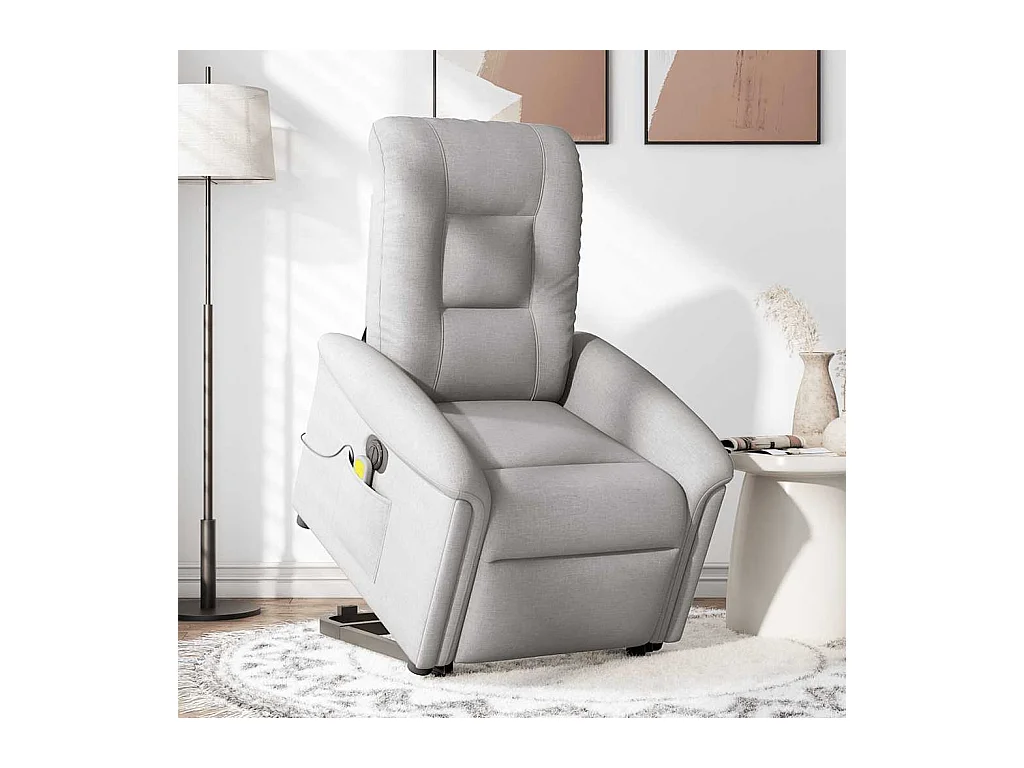 Fauteuil inclinable de massage électrique gris nuage tissu