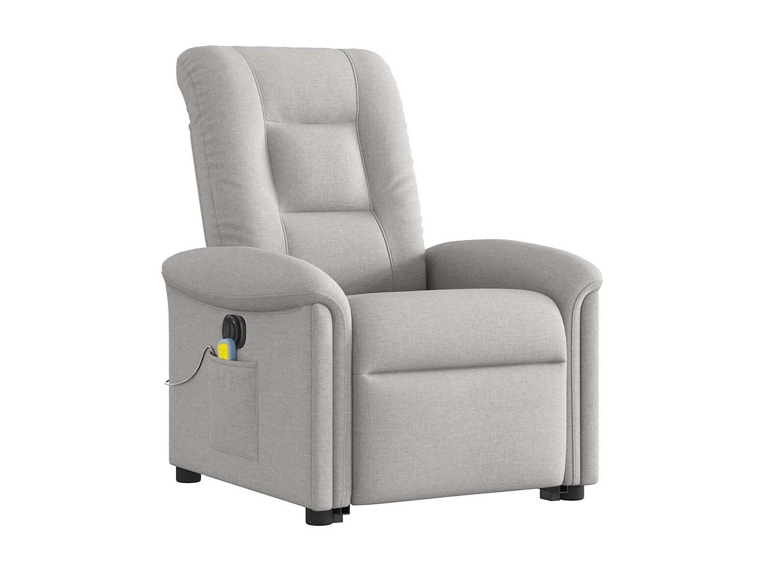 Fauteuil inclinable de massage électrique gris nuage tissu