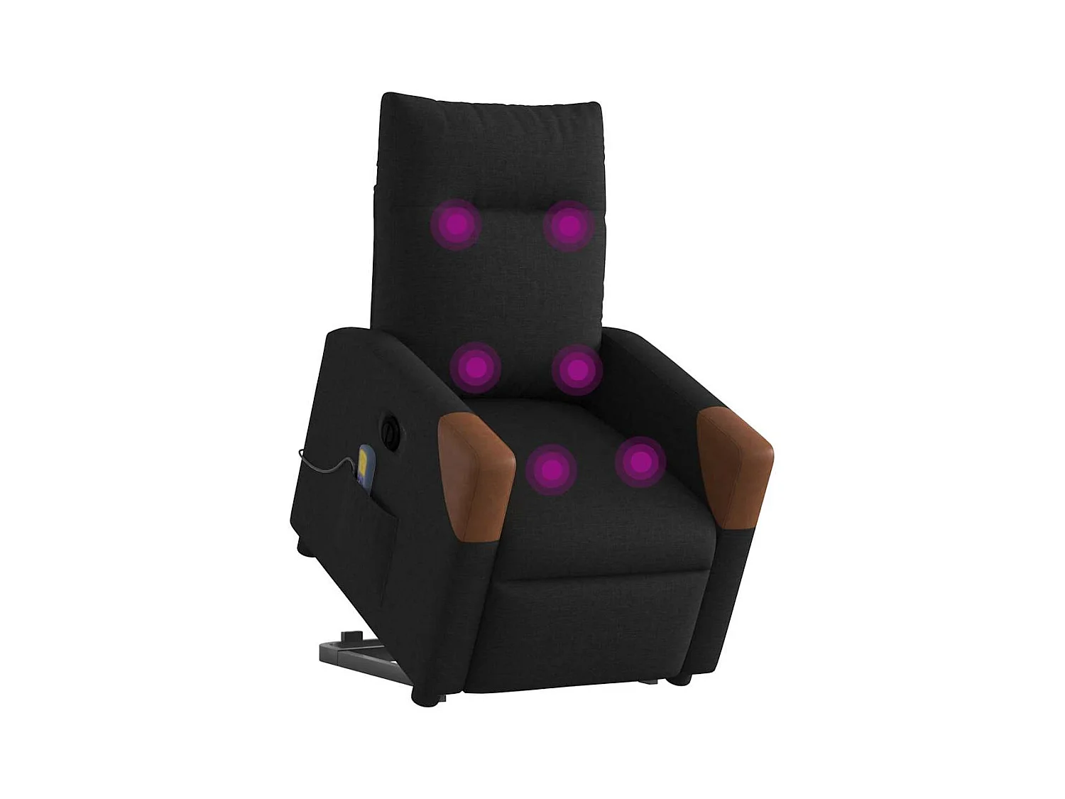 Fauteuil inclinable de massage électrique Noir Tissu
