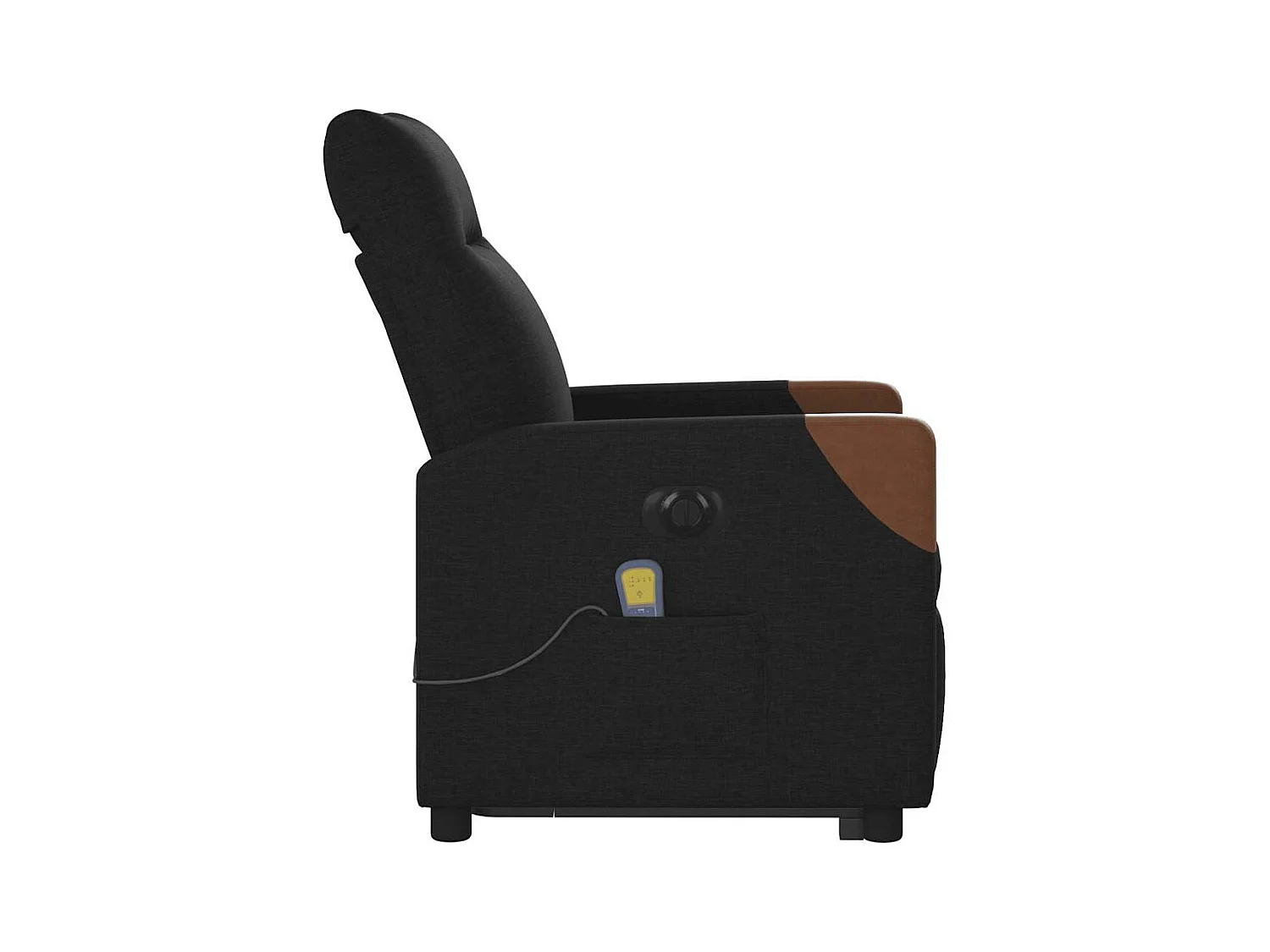 Fauteuil inclinable de massage électrique Noir Tissu