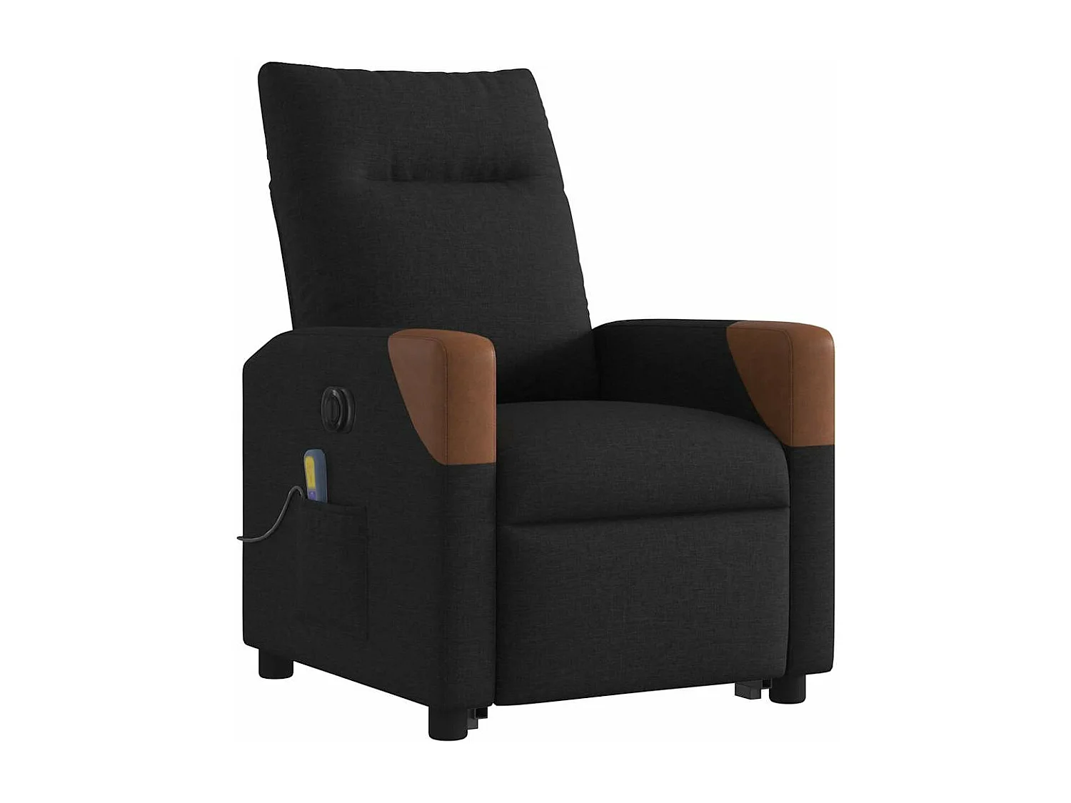 Fauteuil inclinable de massage électrique Noir Tissu