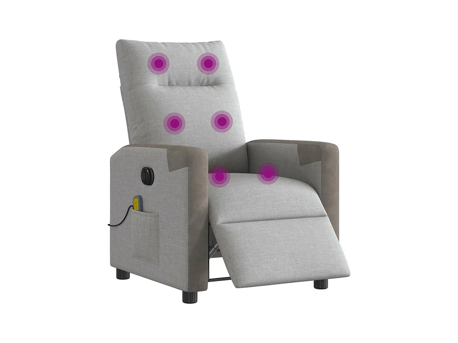 Fauteuil de massage inclinable électrique gris nuage tissu