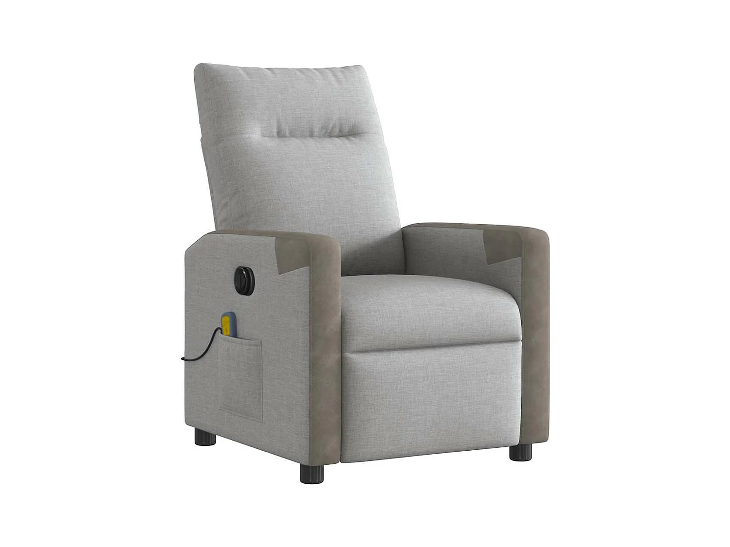 Fauteuil de massage inclinable électrique gris nuage tissu