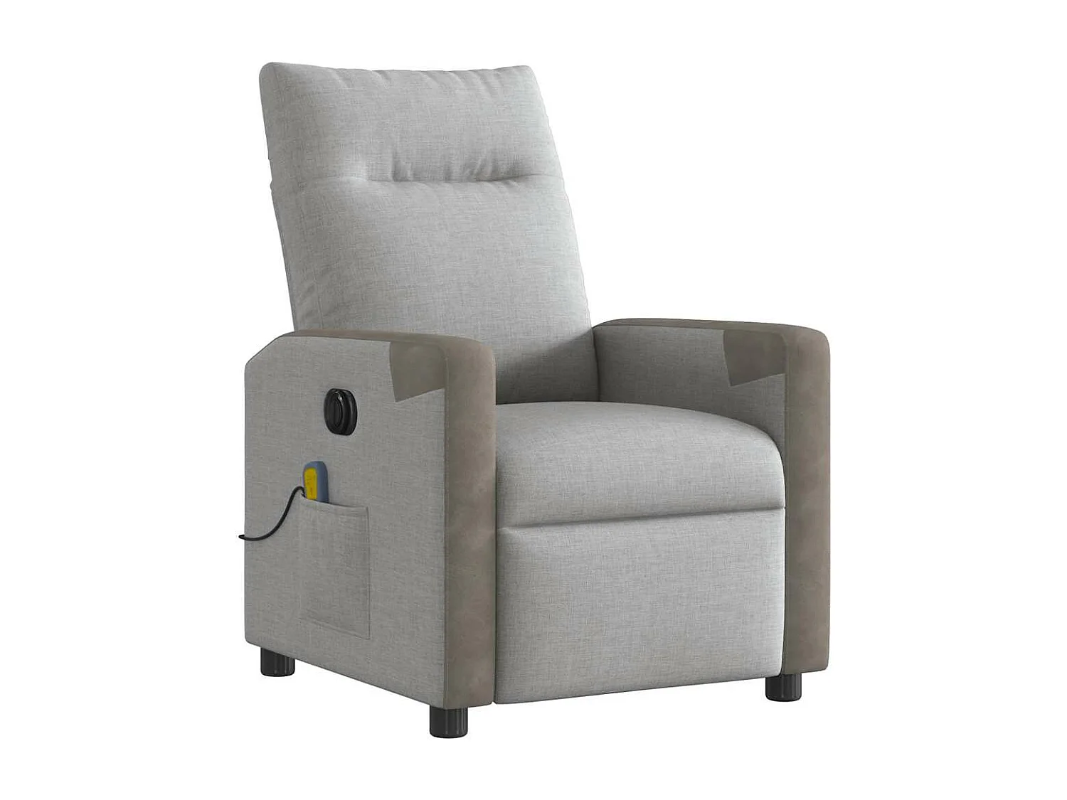 Fauteuil de massage inclinable électrique gris nuage tissu