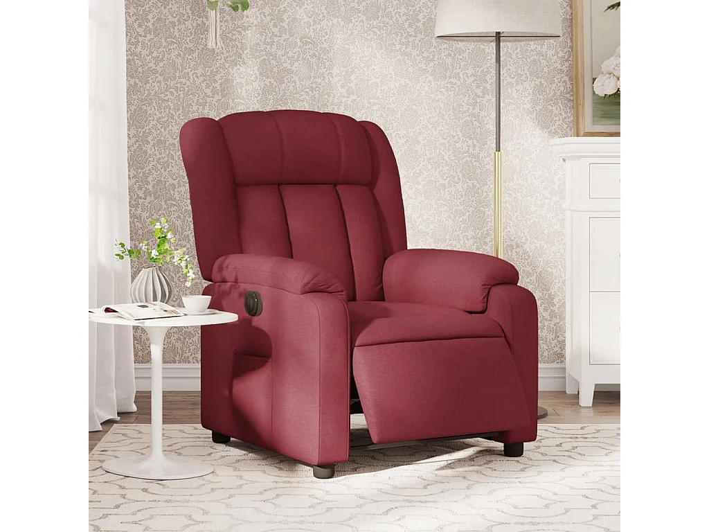 Fauteuil inclinable électrique Rouge bordeaux Tissu