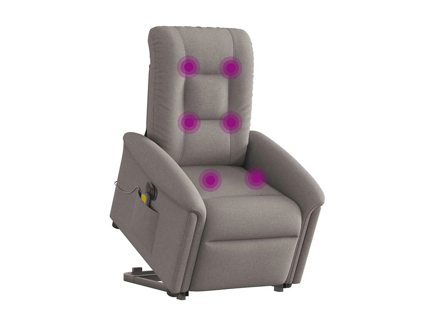 Fauteuil inclinable de massage électrique Taupe Tissu