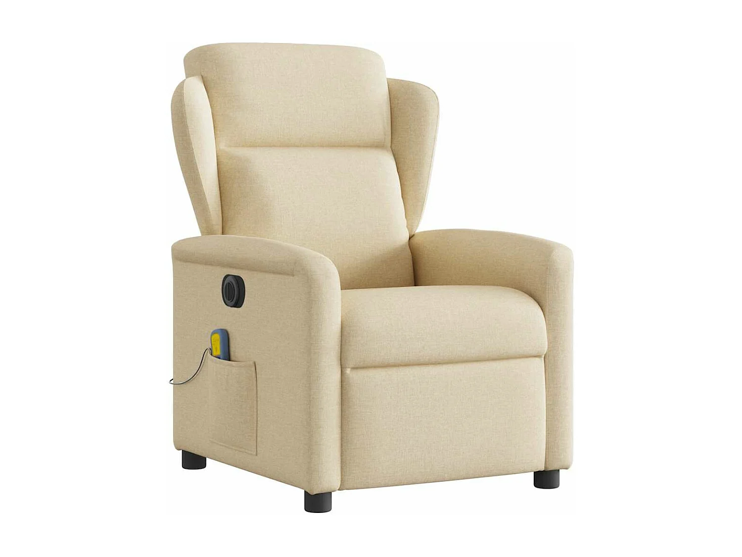 Fauteuil inclinable de massage électrique crème tissu