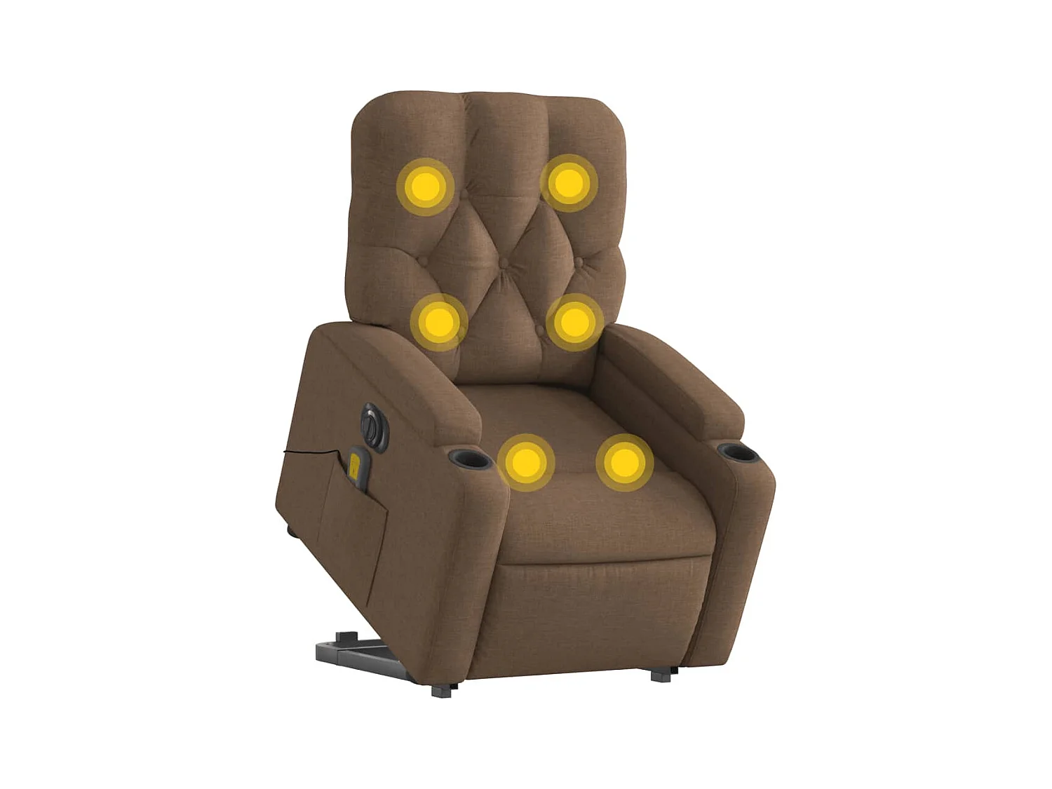 Fauteuil inclinable de massage électrique Marron Tissu