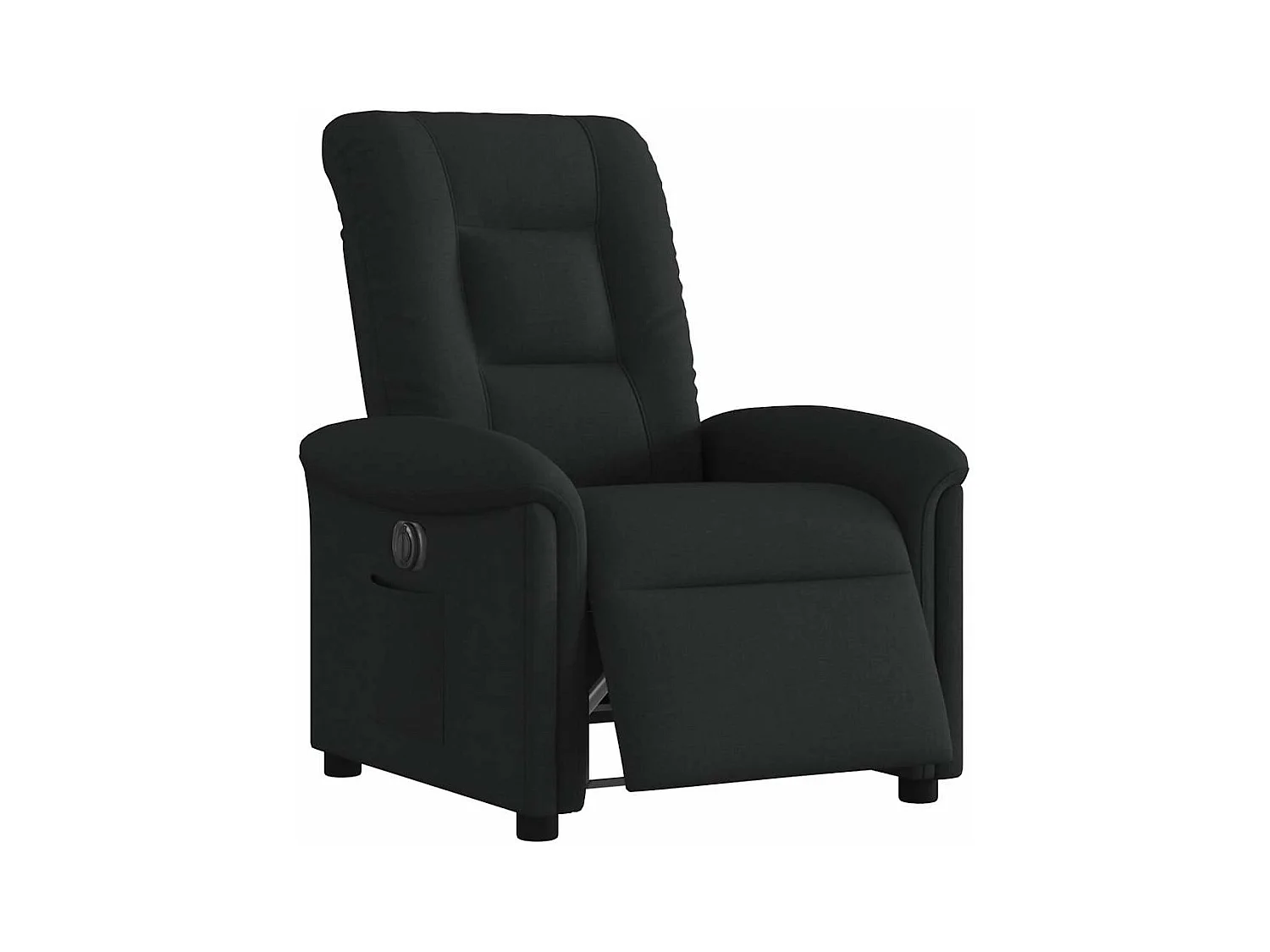 Sillón reclinable eléctrico de tela negra