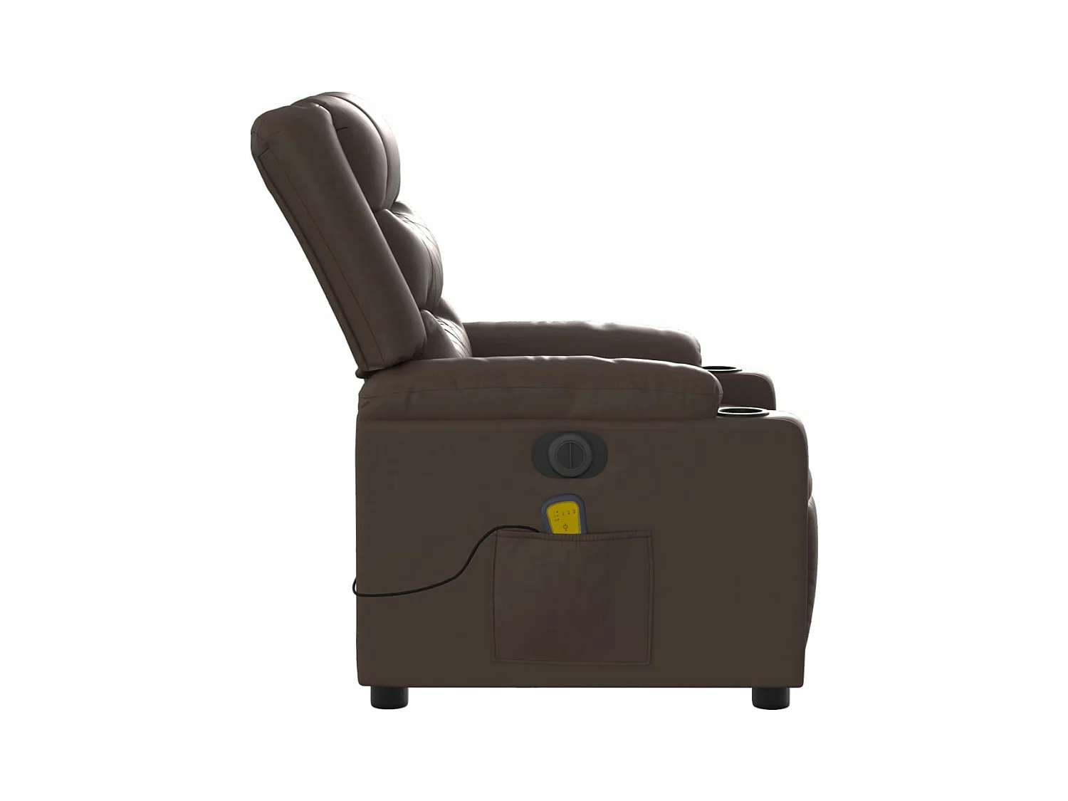 Fauteuil de massage inclinable électrique marron similicuir