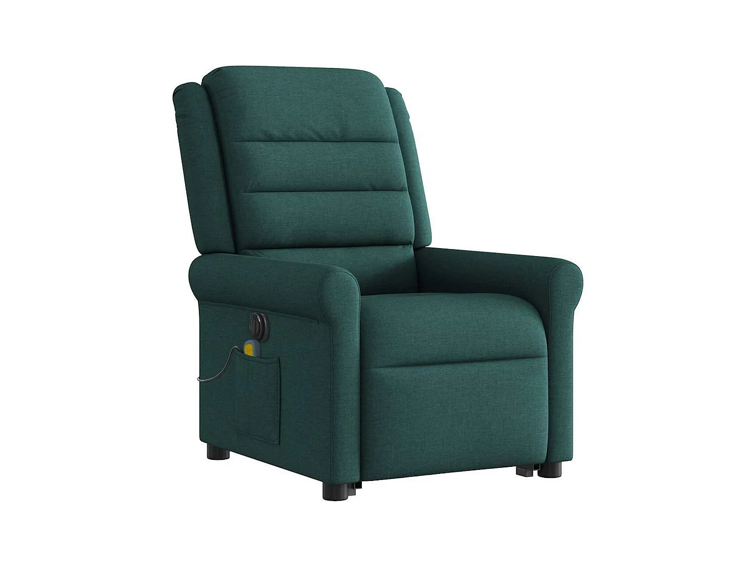 Sillón reclinable de masaje eléctrico de tela verde oscuro