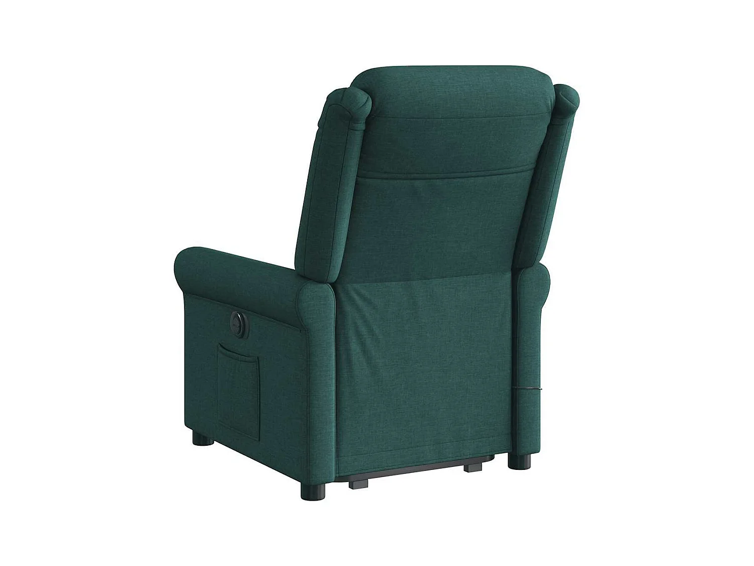 Sillón reclinable de masaje eléctrico de tela verde oscuro