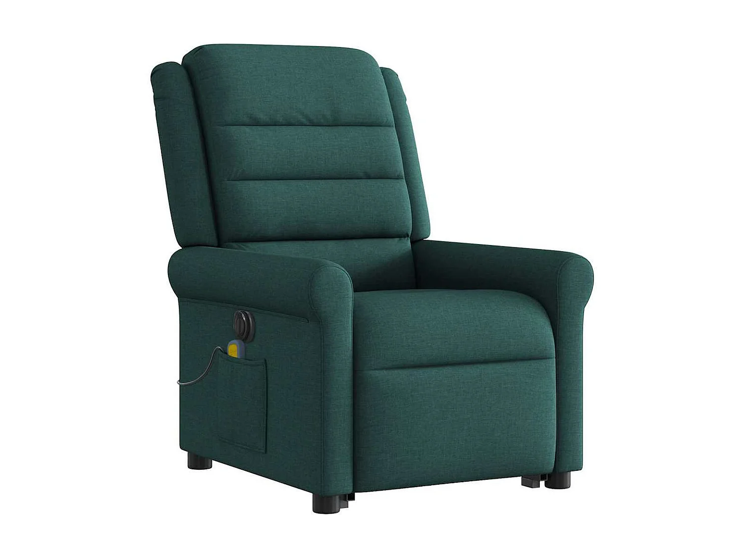Fauteuil inclinable de massage électrique Vert foncé Tissu