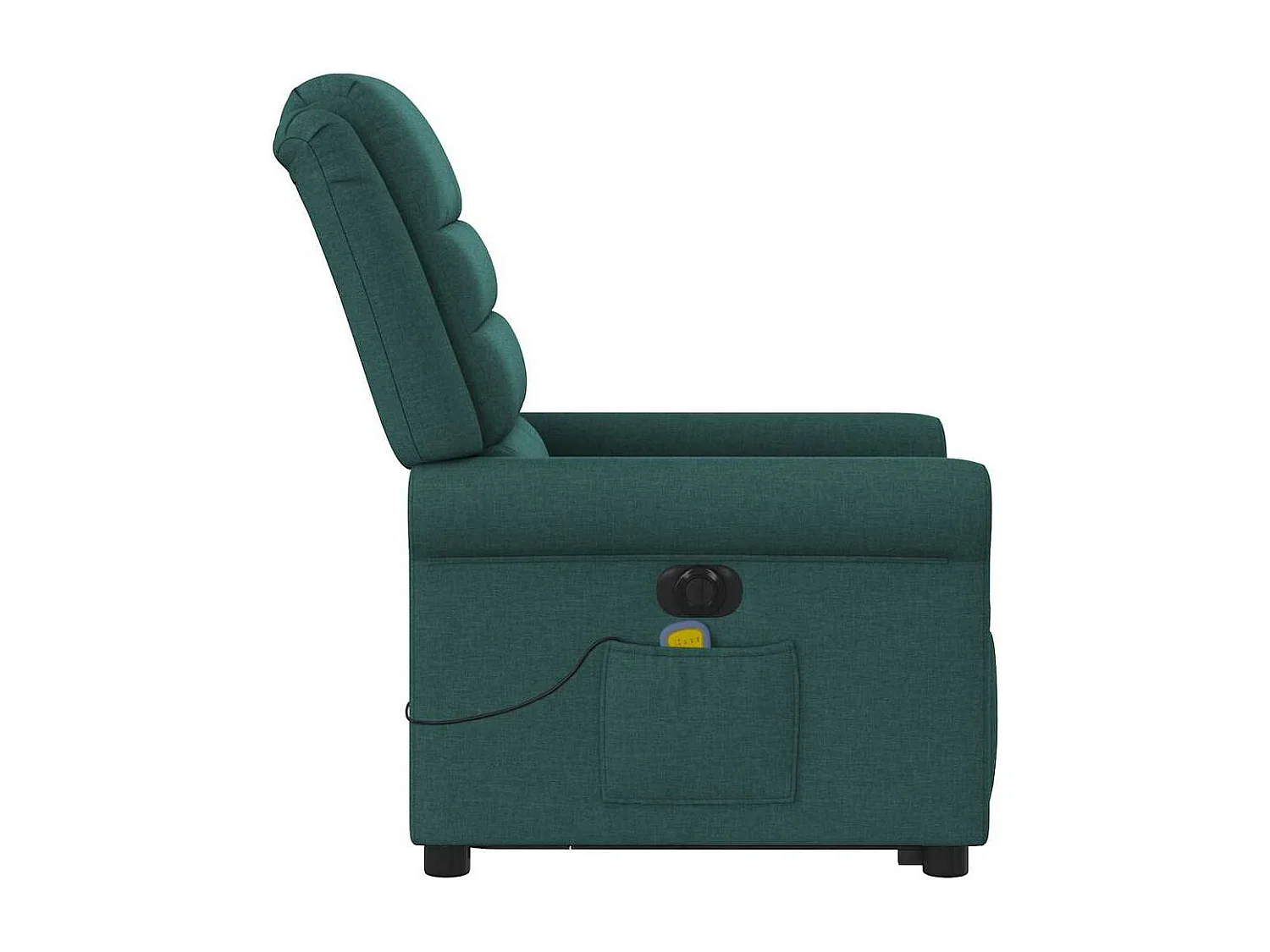 Fauteuil inclinable de massage électrique Vert foncé Tissu
