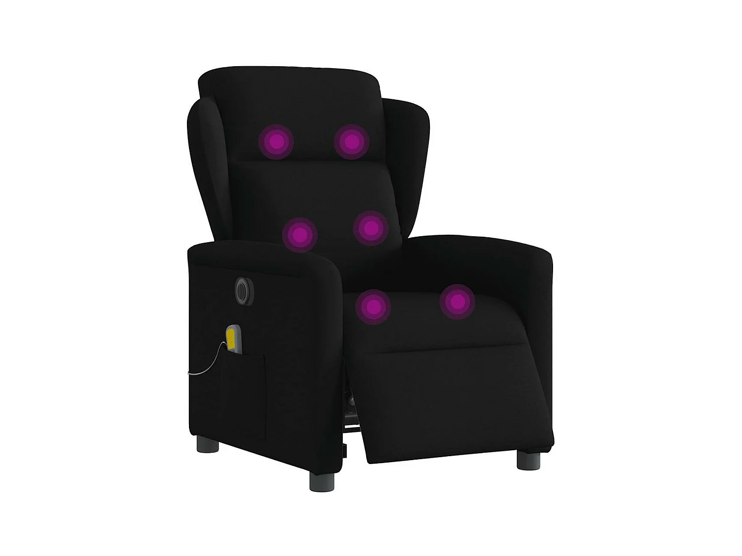 Fauteuil de massage inclinable électrique Noir Tissu
