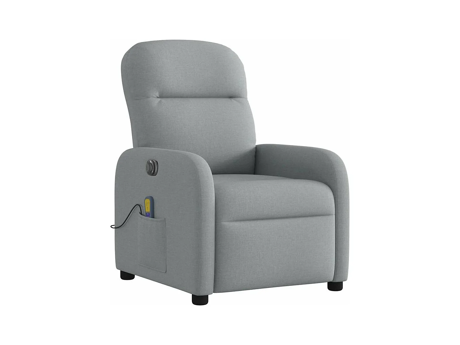 Fauteuil de massage inclinable électrique gris clair tissu