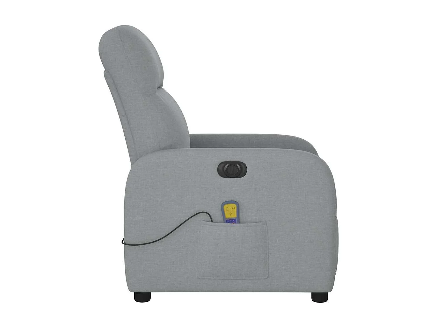 Sillón masajeador reclinable eléctrico de tela gris claro