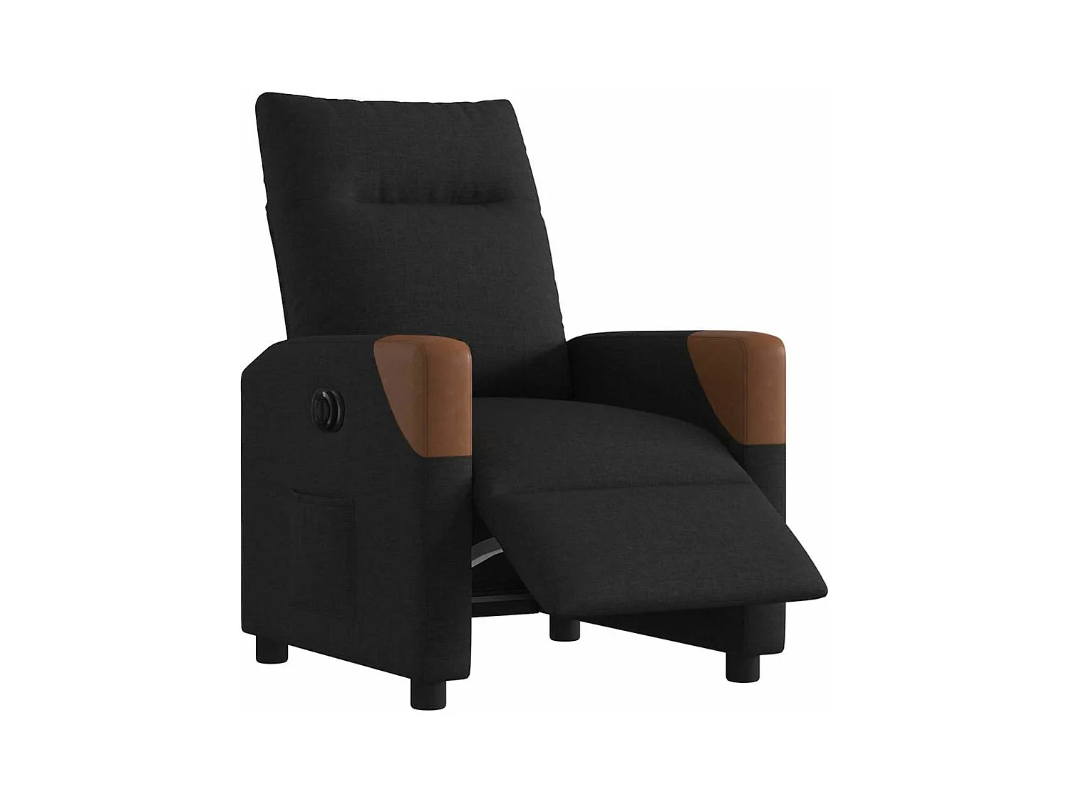 Fauteuil inclinable électrique Noir Tissu
