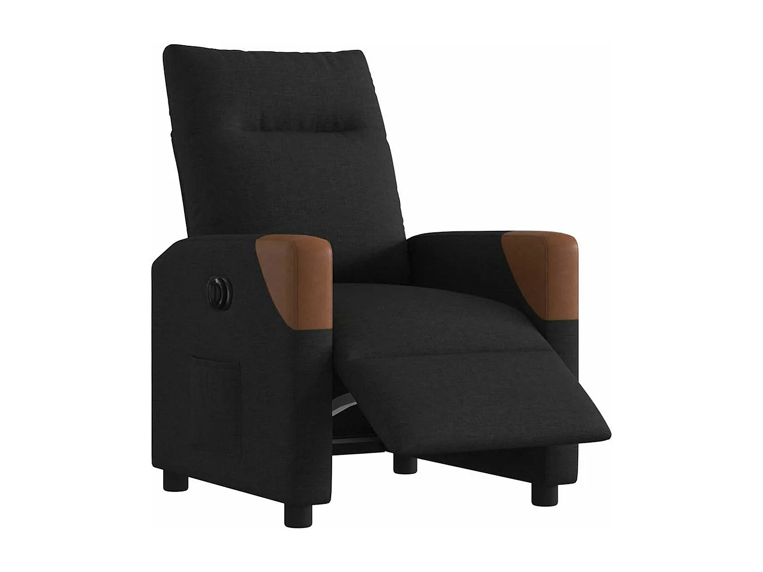 Fauteuil inclinable électrique Noir Tissu
