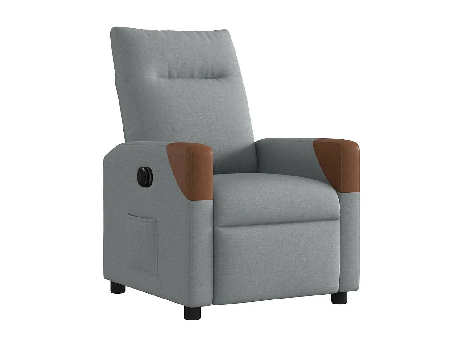 Poltrona reclinável elétrica tecido cinza claro