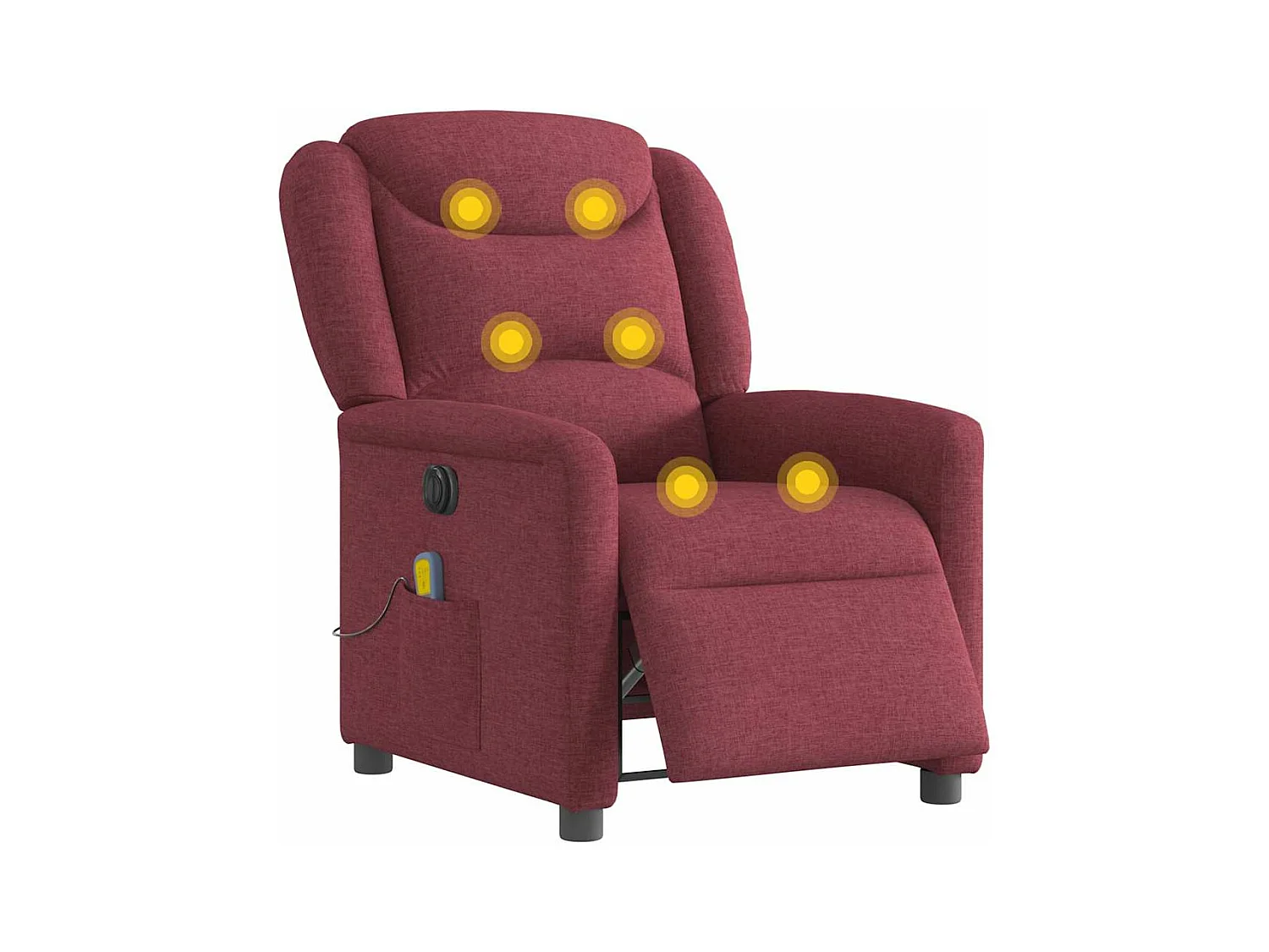 Fauteuil de massage inclinable électrique Rouge bordeaux Tissu