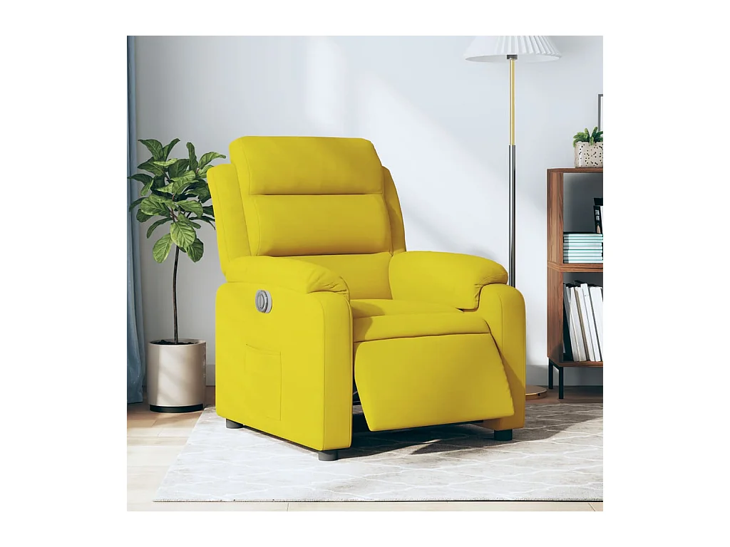 Fauteuil inclinable électrique jaune velours