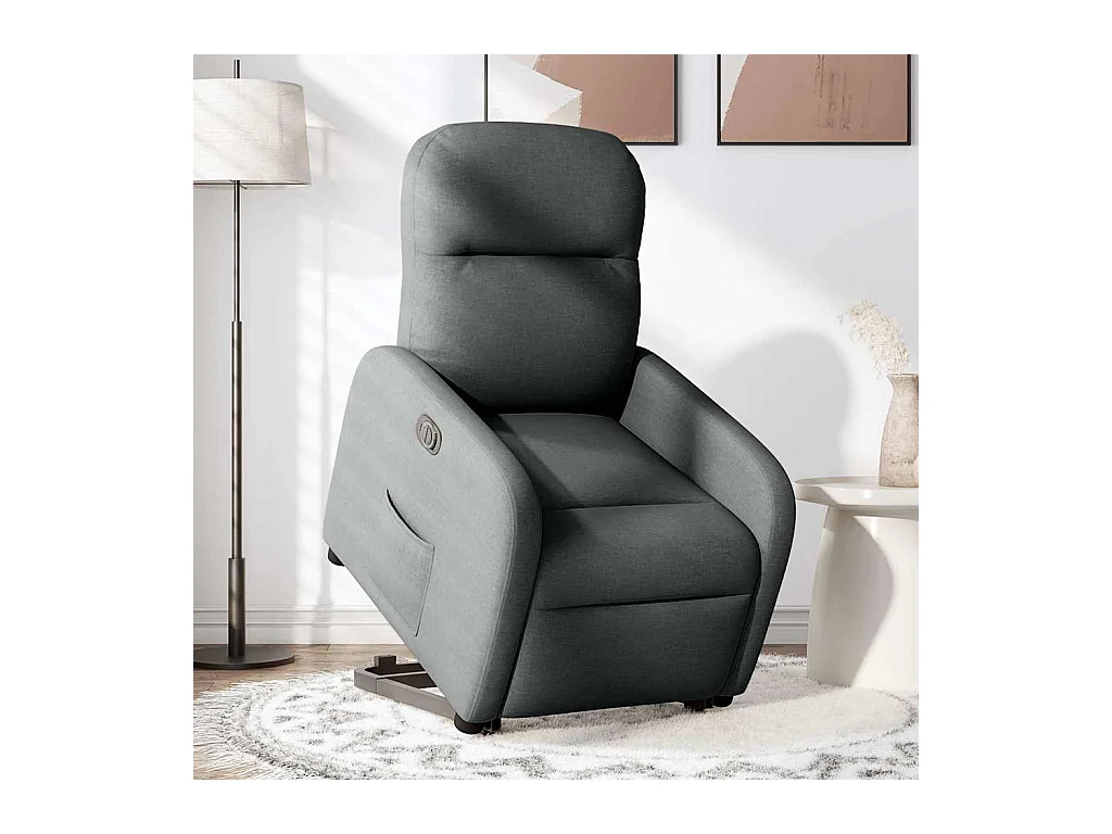 Fauteuil inclinable électrique gris foncé tissu