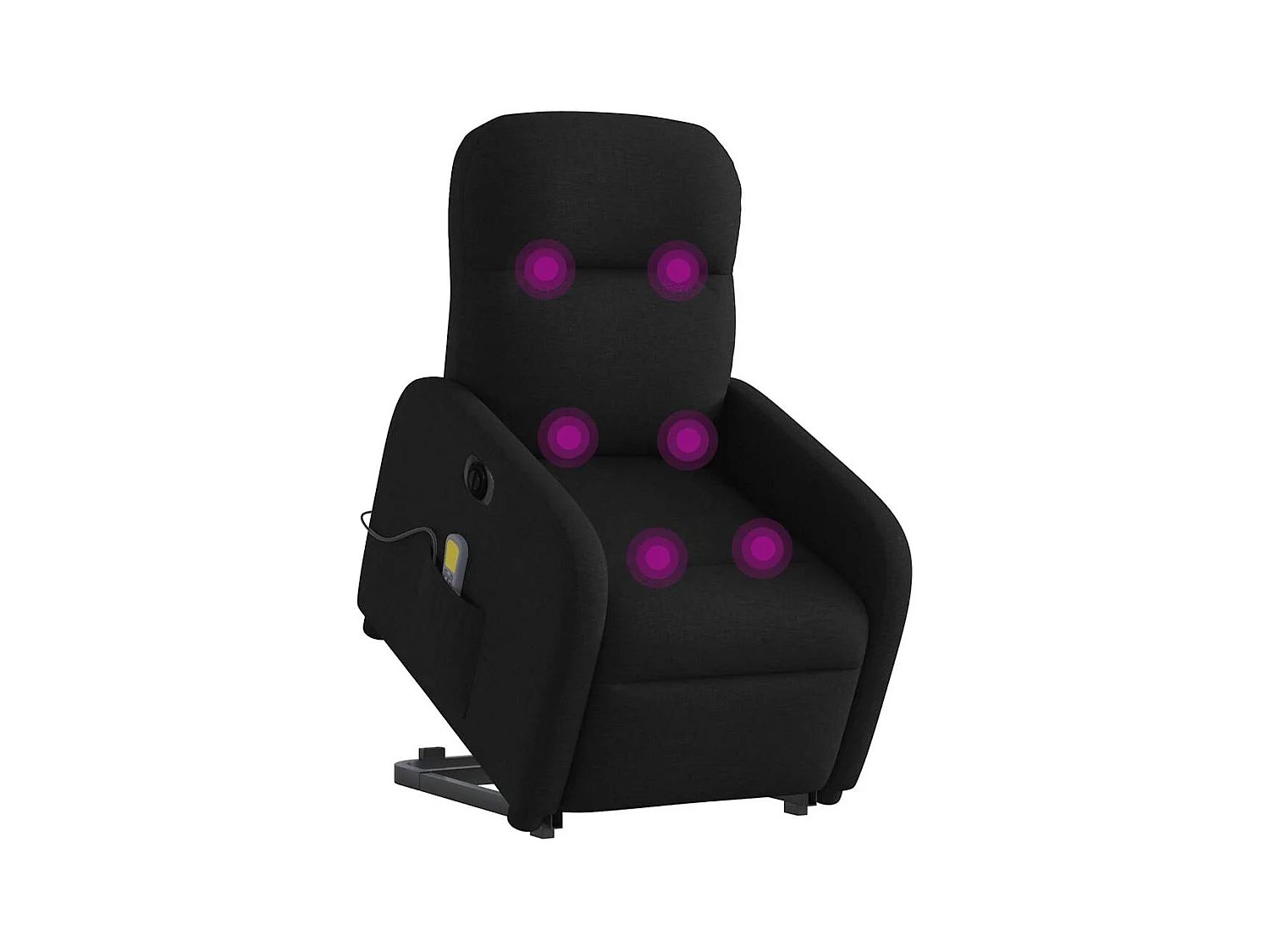 Fauteuil inclinable de massage électrique Noir Tissu