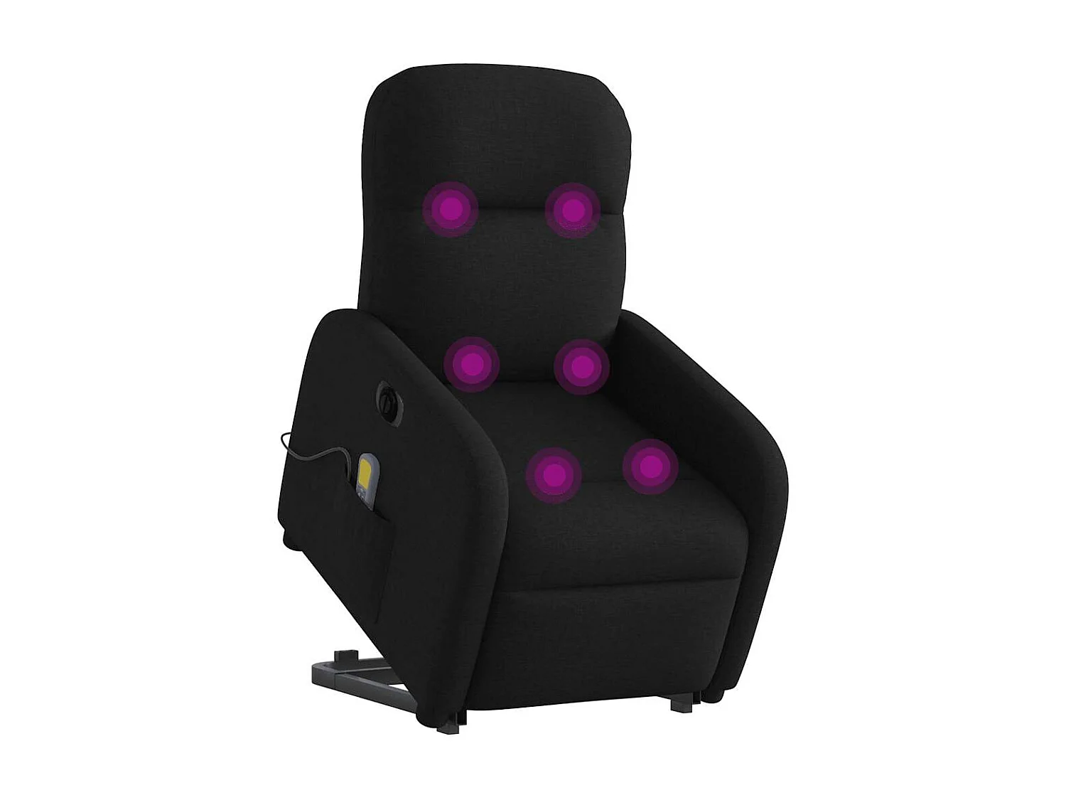 Fauteuil inclinable de massage électrique Noir Tissu