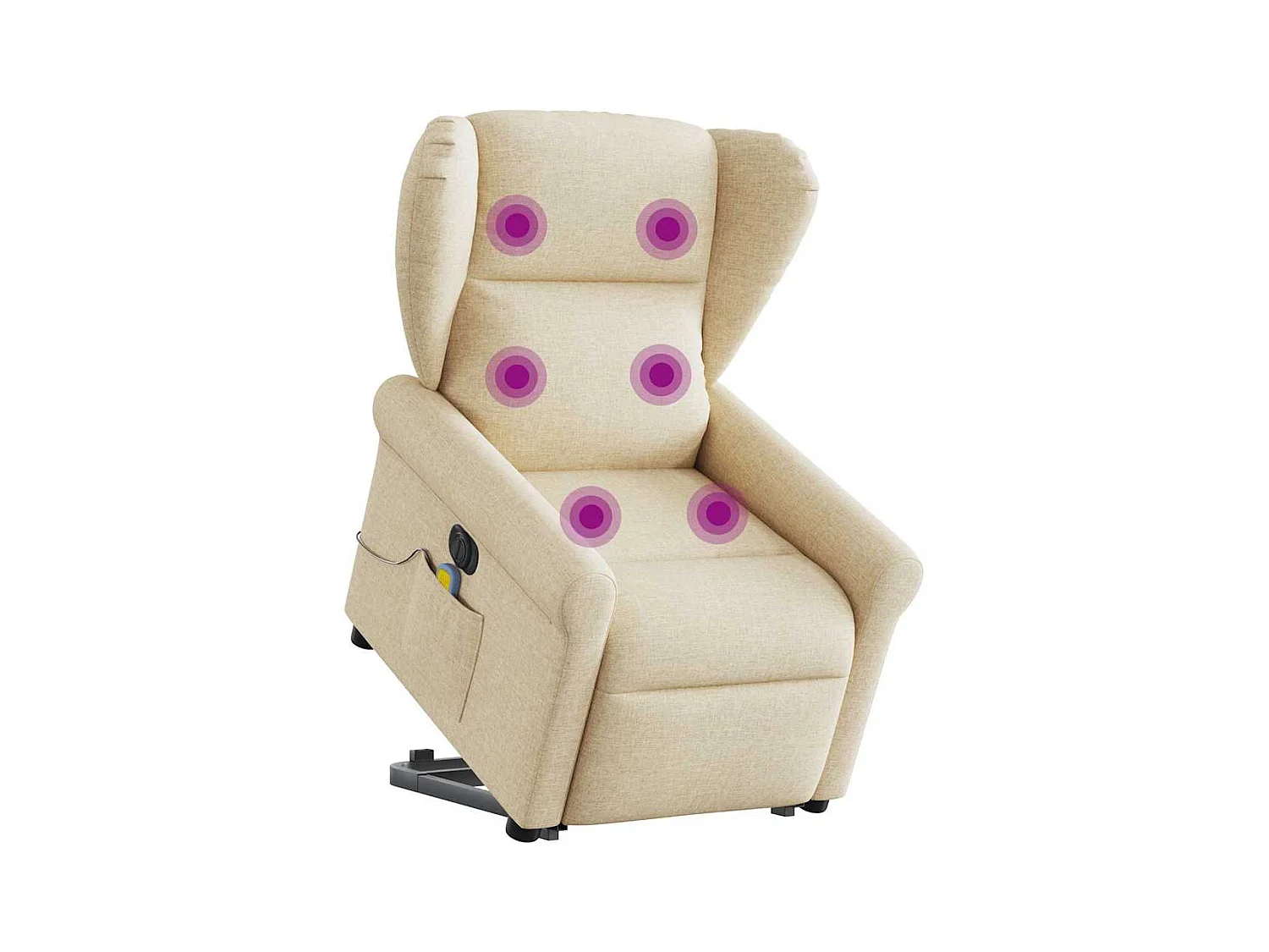 Sillón reclinable de masaje eléctrico de tela color crema