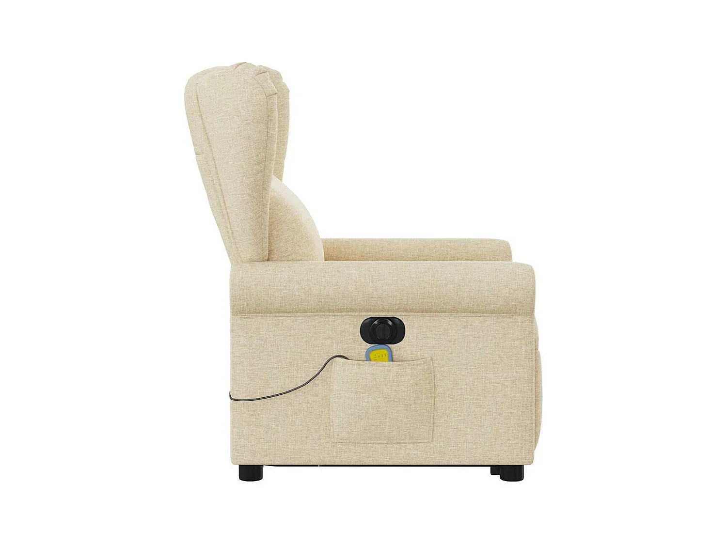 Sillón reclinable de masaje eléctrico de tela color crema