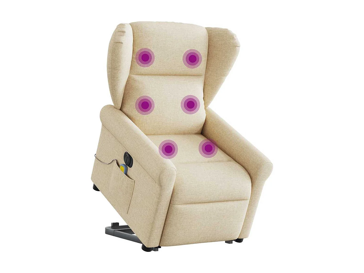 Fauteuil inclinable de massage électrique Crème Tissu